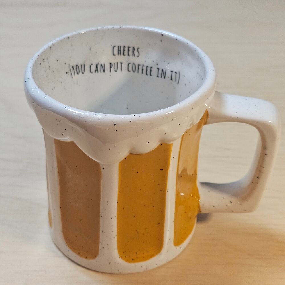 TAG Ceramic Beer Stein Coffee Mug Cheers Dad Novelty Father's Day Gift Cup 16oz